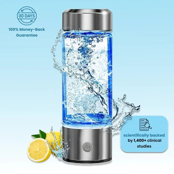 Rechargeable Hydrogen Water Bottle with Electrolysis System and One-Button Control