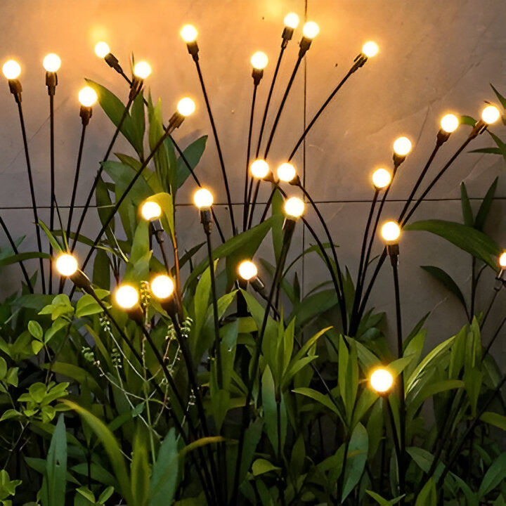 Solar Garden Lights with Swaying Stems and Warm White Glow, 27.5 Inch Height