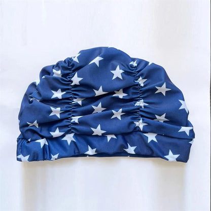 Turban Stretch Swimming Cap with Twist Design for Long and Thick Hair