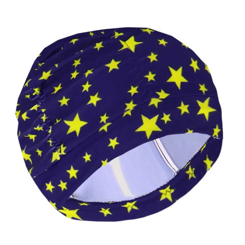 Turban Stretch Swimming Cap with Twist Design for Long and Thick Hair