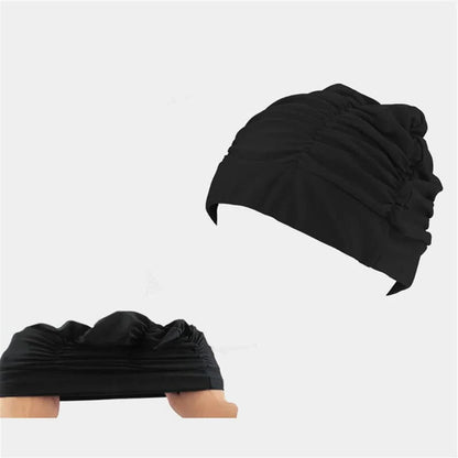Turban Stretch Swimming Cap with Twist Design for Long and Thick Hair