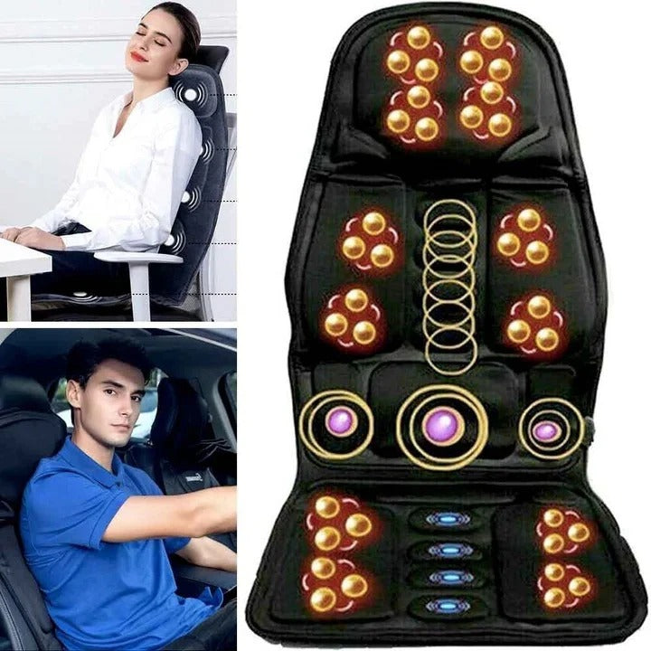 Vibration Massage Pad with Heated Back and Neck Support, 8 Modes