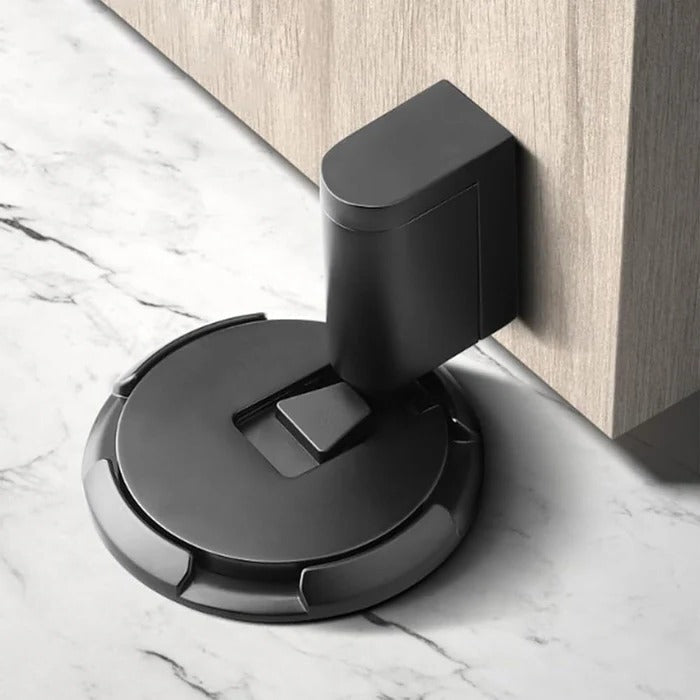 Adjustable Door Stopper with Dual Mounting and Locking Mechanism for Interior Doors