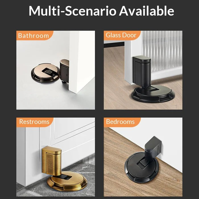 Adjustable Door Stopper with Dual Mounting and Locking Mechanism for Interior Doors