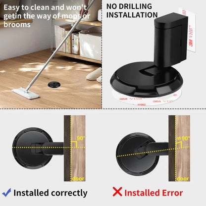 Adjustable Door Stopper with Dual Mounting and Locking Mechanism for Interior Doors