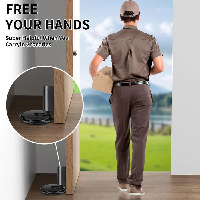 Adjustable Door Stopper with Dual Mounting and Locking Mechanism for Interior Doors