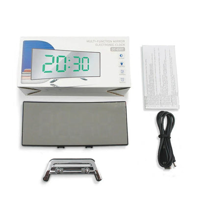 LED Digital Clock with Curved Frame and Adjustable Brightness