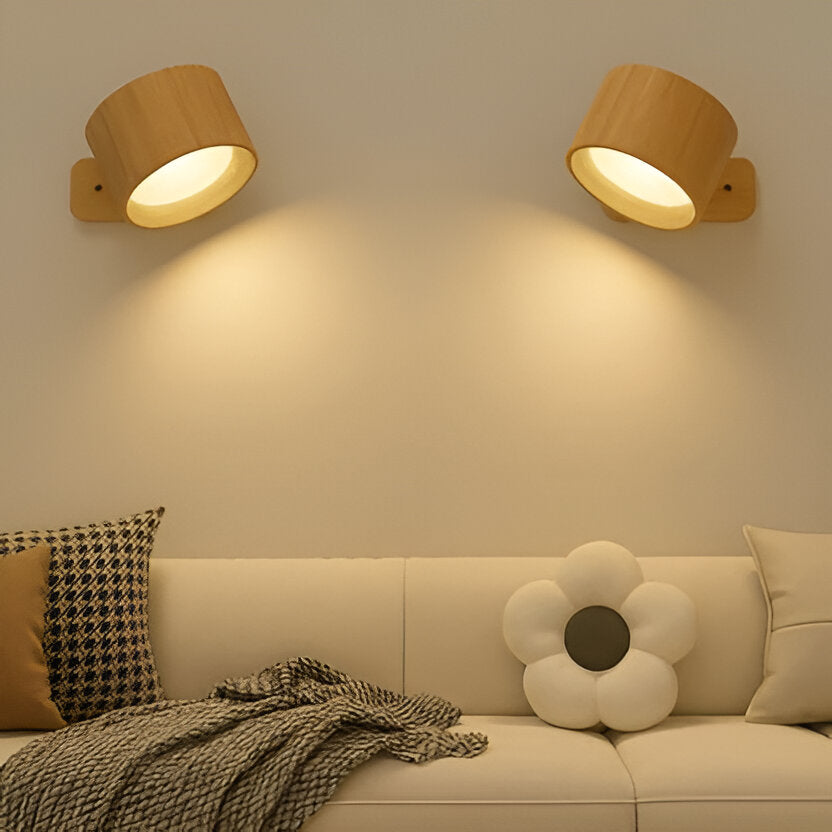 Rotating Wall Light with Adjustable Brightness and Color Temperature, Rechargeable