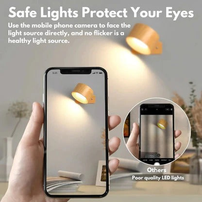 Rotating Wall Light with Adjustable Brightness and Color Temperature, Rechargeable