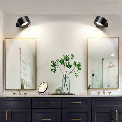 Rotating Wall Light with Adjustable Brightness and Color Temperature, Rechargeable
