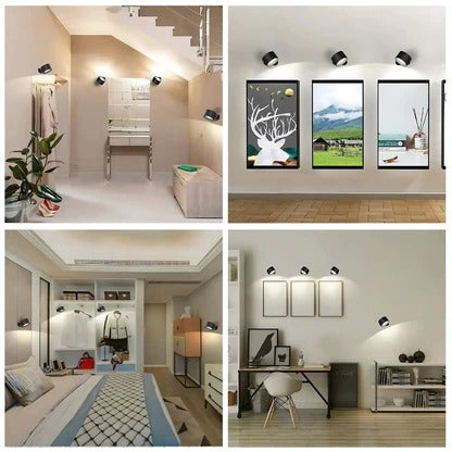 Rotating Wall Light with Adjustable Brightness and Color Temperature, Rechargeable