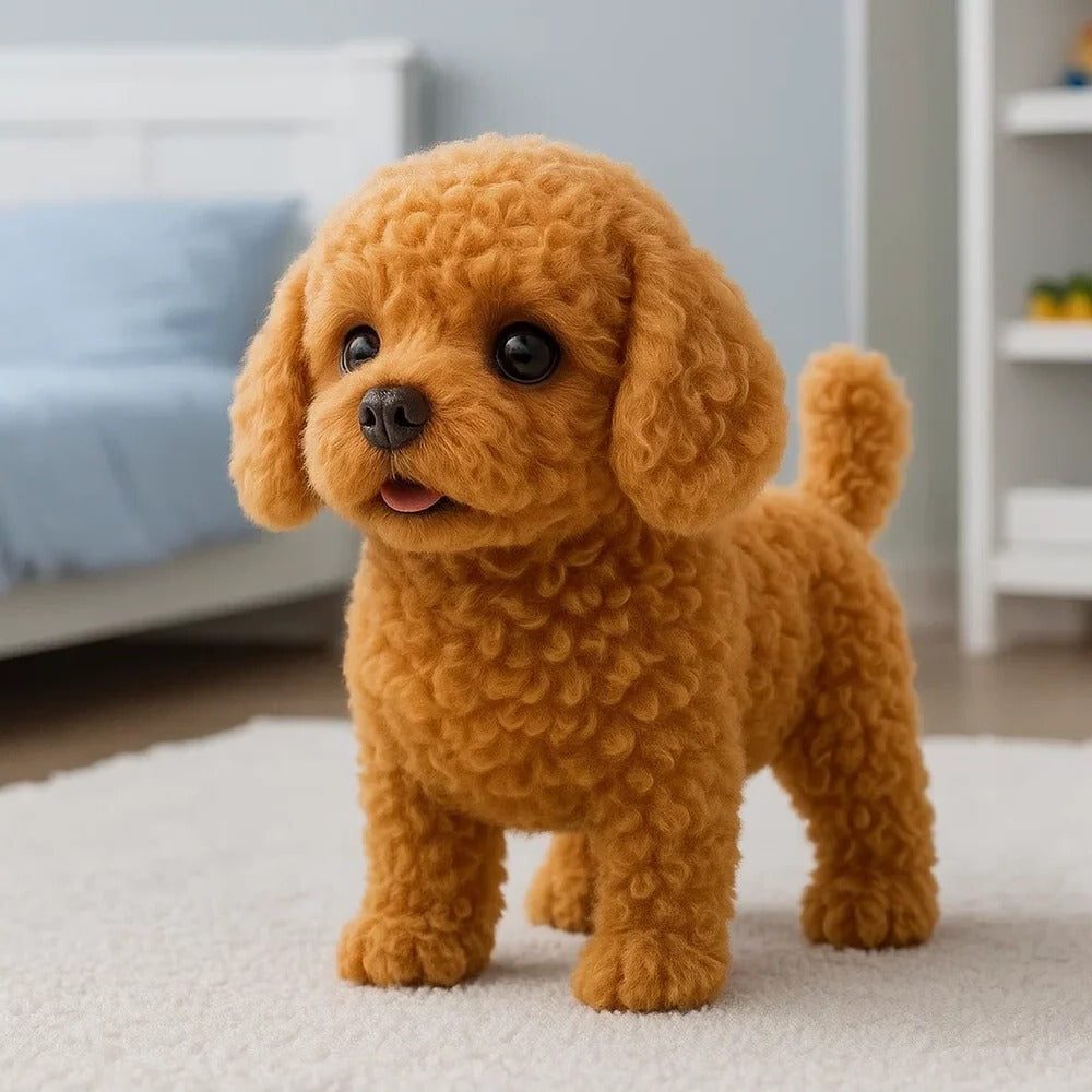 Interactive Plush Puppy Toy with Walking Motion and Sound Responses