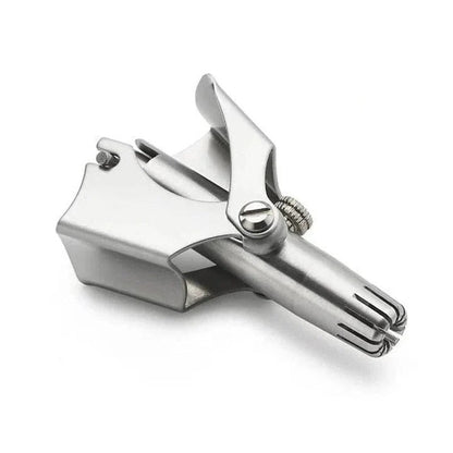 Manual Nose and Ear Hair Trimmer with Stainless Steel Blades and Ergonomic Grip