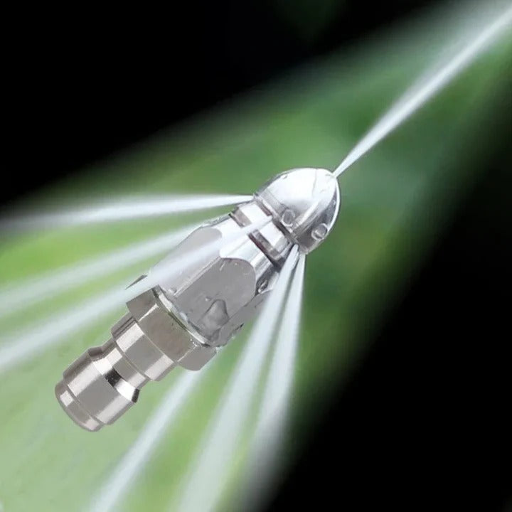 Pipe Cleaning Nozzle with Pointed Tip and Concentrated Water Jets for High Pressure Washers