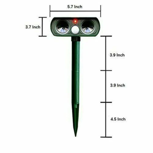 Motion Activated Ultrasonic Animal Repeller with Solar Power and 30ft Detection Range