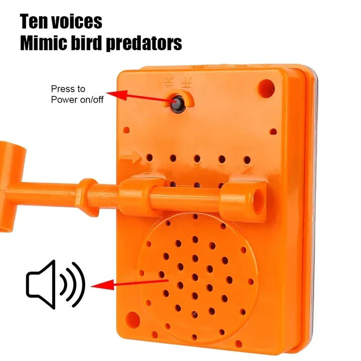 Solar Bird Repeller with Motion-Activated Sounds and Rotating Mirrors, Adjustable Telescopic Pole
