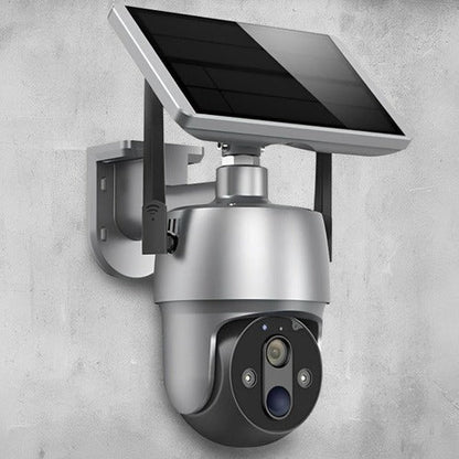 Wireless Outdoor Security Camera with Solar Power and Dual Axis Rotation, 1080P HD