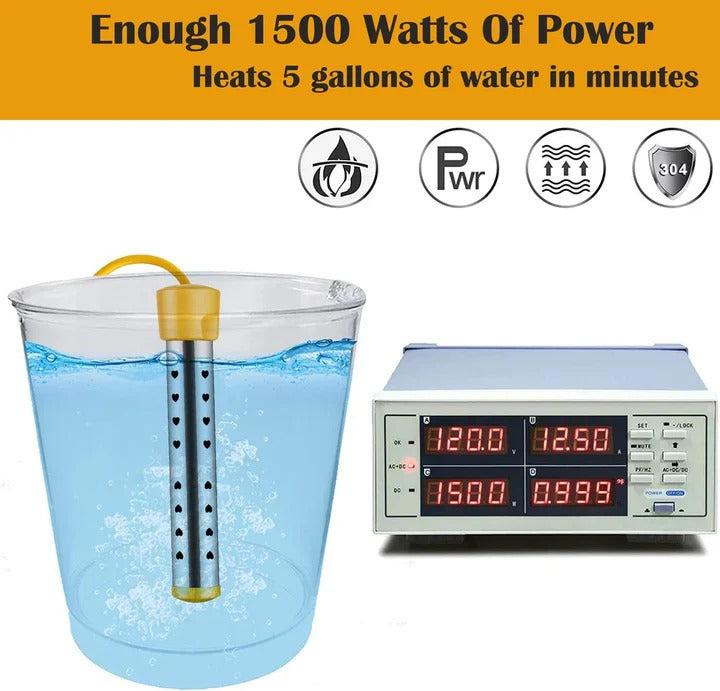 Immersion Water Heater with Stainless Steel Coil and Safety Guard for 220V