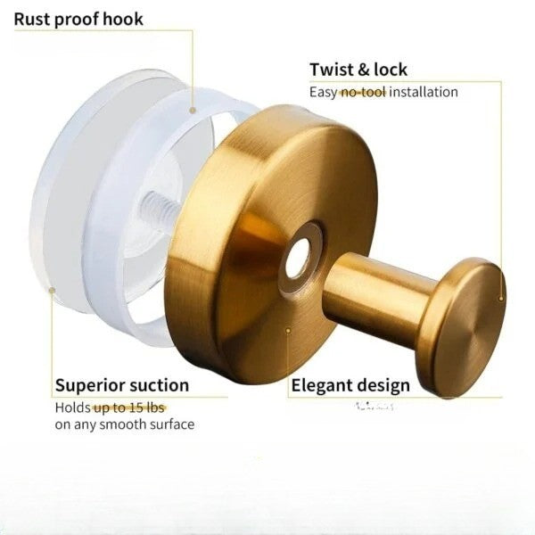 Suction Cup Hooks with Twist Lock and 10lb Capacity for Smooth Surfaces