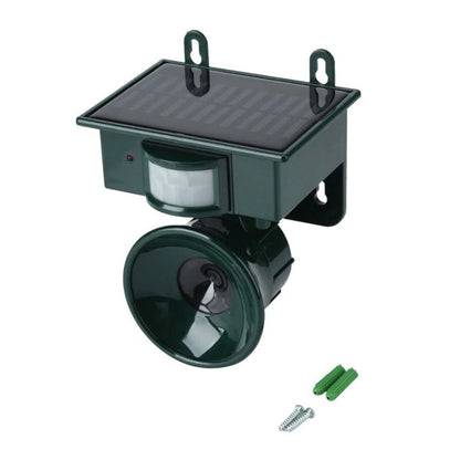 Solar Powered Bird Repeller with Motion Sensor and Predator Sound, Adjustable Frequency