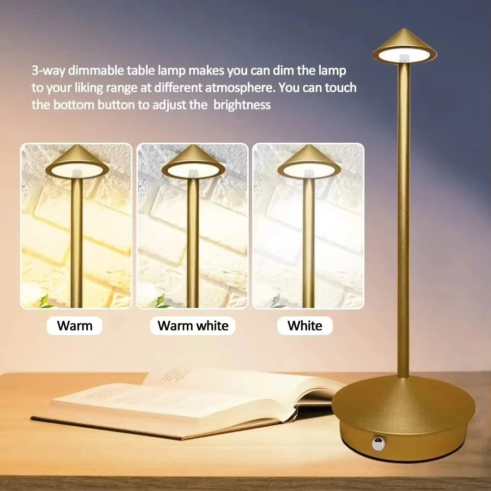 Rechargeable LED Desk Lamp with Touch Control and 3 Color Temperatures