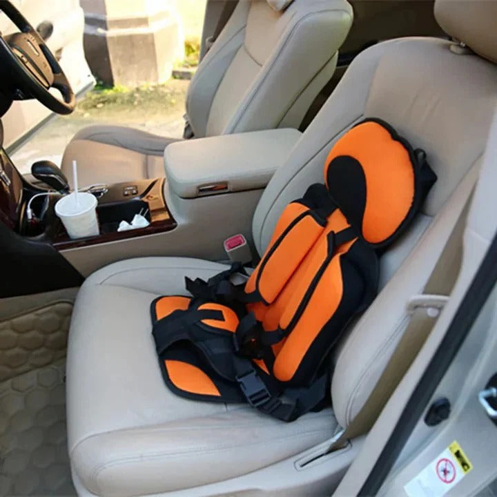 Portable Child Travel Seat with Five-Point Harness and Padded Comfort, Washable Fabric