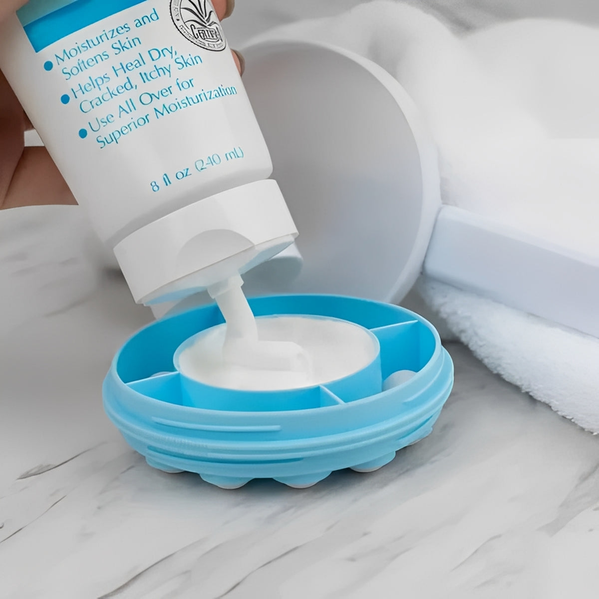 Adjustable Back Lotion Roller with Refillable Reservoir and Massage Action