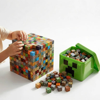 Magnetic Building Blocks with Character Figurines and Storage Box, 205 Pieces