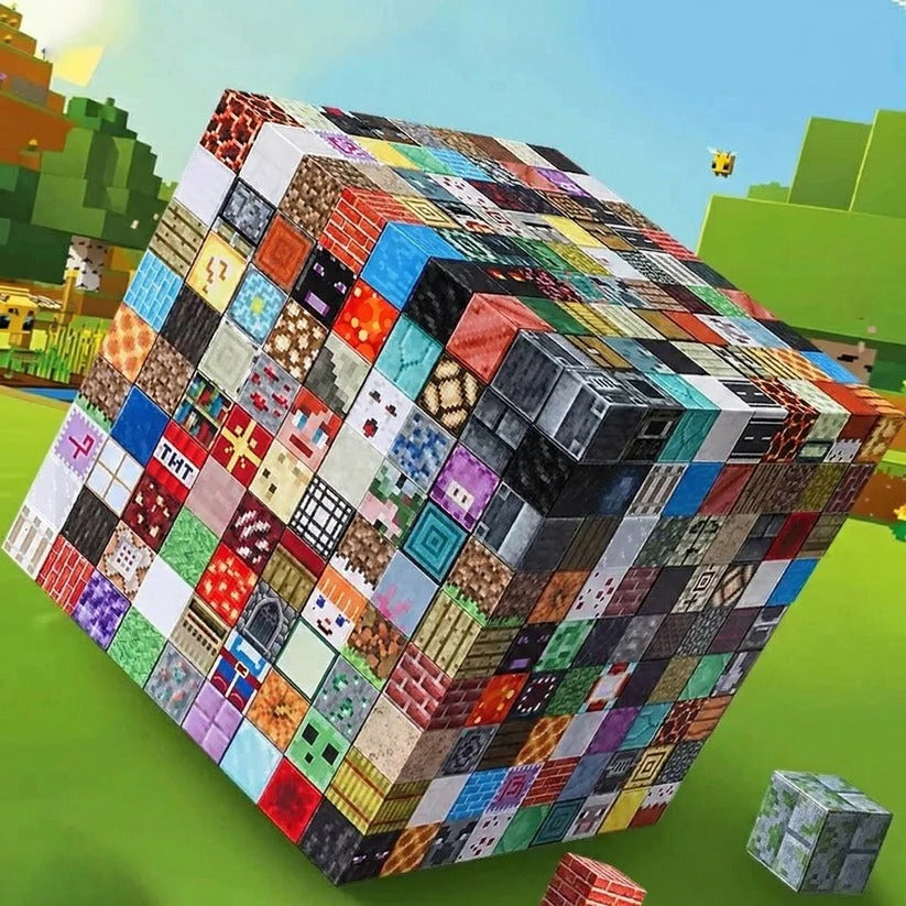 Magnetic Building Blocks with Character Figurines and Storage Box, 205 Pieces