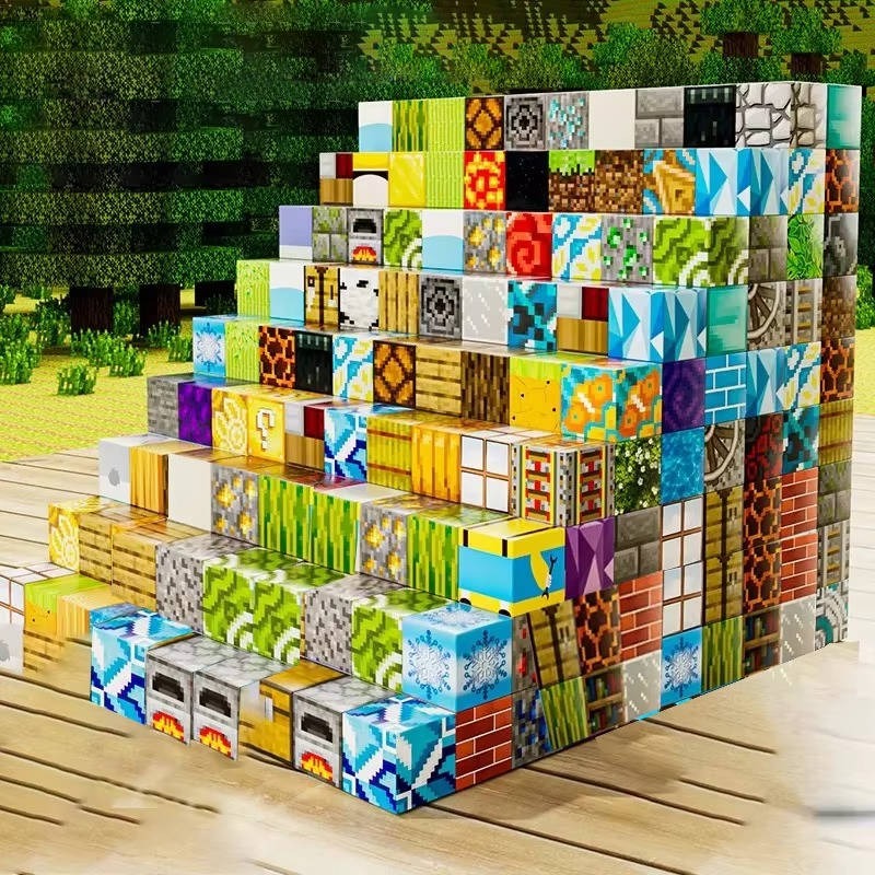 Magnetic Building Blocks with Character Figurines and Storage Box, 205 Pieces