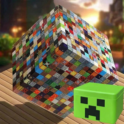 Magnetic Building Blocks with Character Figurines and Storage Box, 205 Pieces