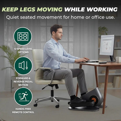 Under Desk Elliptical with Remote Control and LCD Display, 12-Speed Quiet Motor