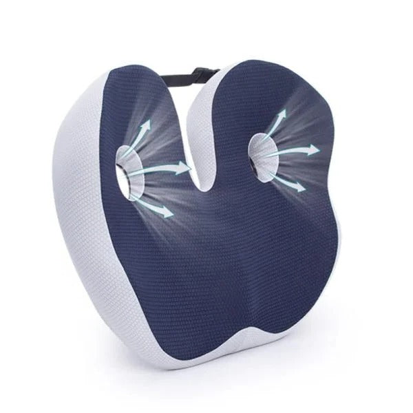 Ergonomic Seat Cushion with Memory Foam and Adjustable Straps, Non-Slip Bottom
