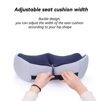 Ergonomic Seat Cushion with Memory Foam and Adjustable Straps, Non-Slip Bottom