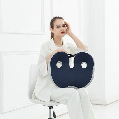 Ergonomic Seat Cushion with Memory Foam and Adjustable Straps, Non-Slip Bottom
