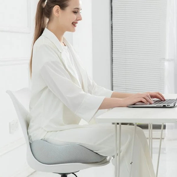 Ergonomic Seat Cushion with Memory Foam and Adjustable Straps, Non-Slip Bottom