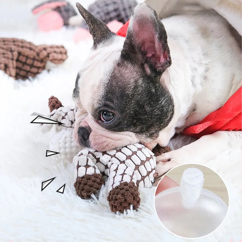 Durable Plush Dog Toy with Built-In Squeaker and Reinforced Fabric