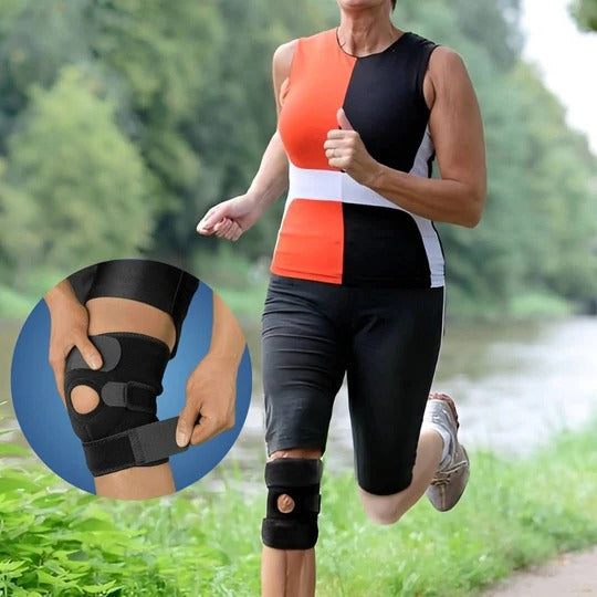 Adjustable Knee Support Brace with Dual Stabilizers and Compression Padding