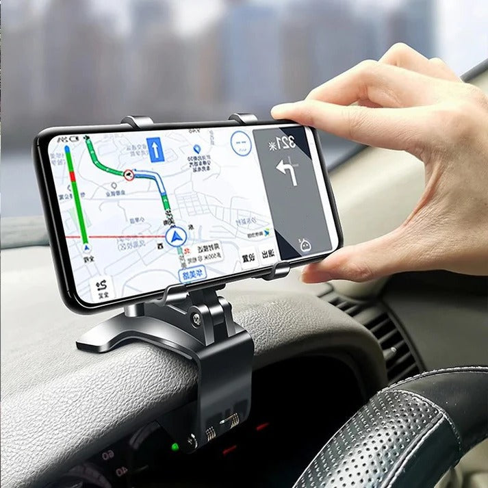 Dashboard Phone Mount with 360 Degree Rotation and Side Clasp