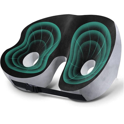 Ergonomic Seat Cushion with Memory Foam and Adjustable Straps, Non-Slip Bottom