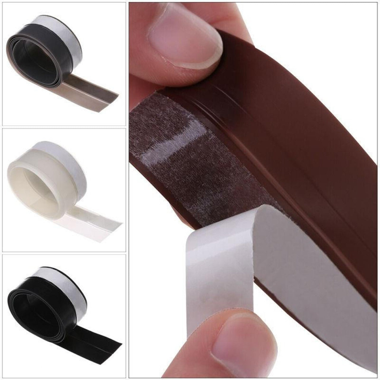 Draft Blocking Door Seal Strip with Transparent Polymer, 16.4ft Length