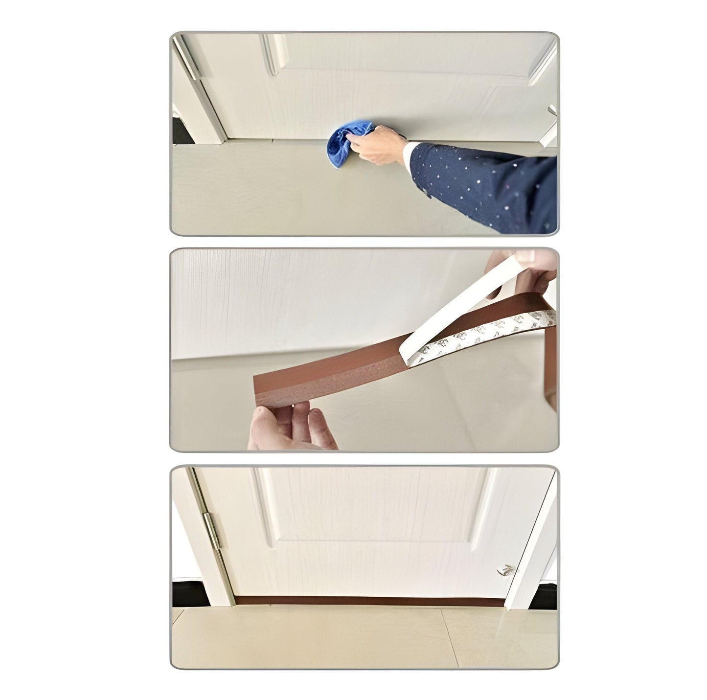 Draft Blocking Door Seal Strip with Transparent Polymer, 16.4ft Length