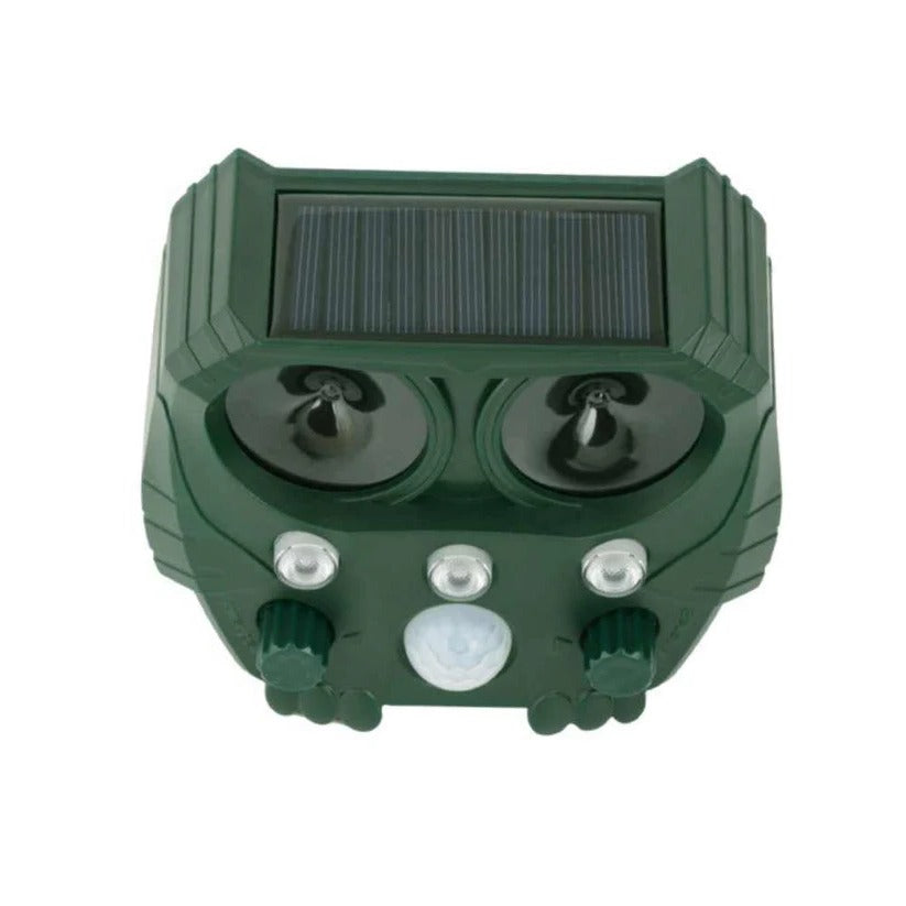 Motion Activated Solar Animal Repellent with Ultrasonic Sound and Flashing Lights