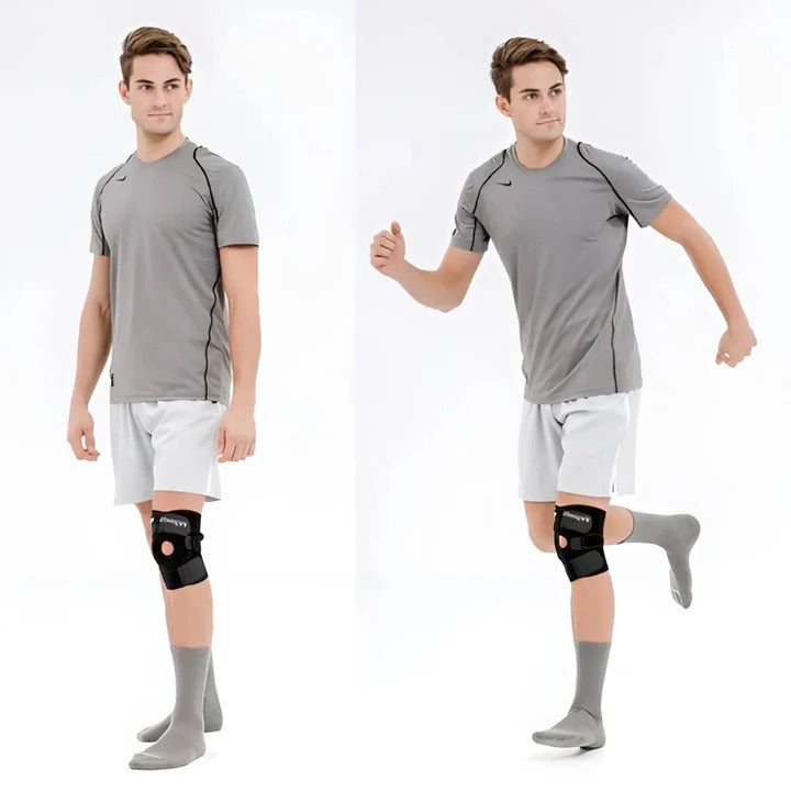 Adjustable Knee Support Brace with Dual Stabilizers and Compression Padding