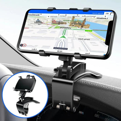 Dashboard Phone Mount with 360 Degree Rotation and Side Clasp