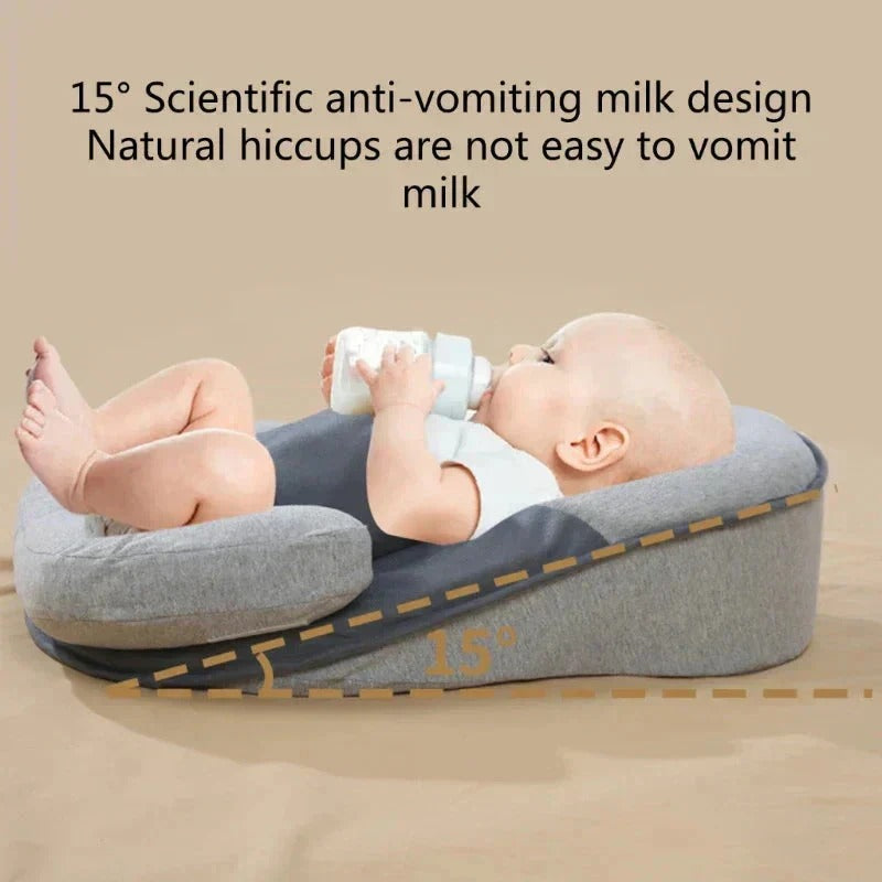 Inclined Infant Wedge Pillow with Breathable Surface and Contoured Barriers