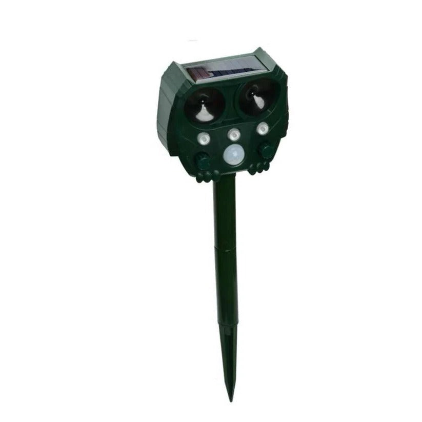 Motion Activated Solar Animal Repellent with Ultrasonic Sound and Flashing Lights