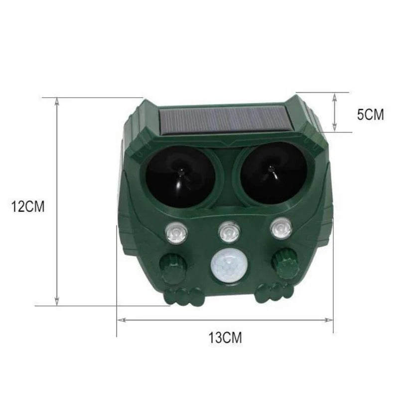 Motion Activated Solar Animal Repellent with Ultrasonic Sound and Flashing Lights