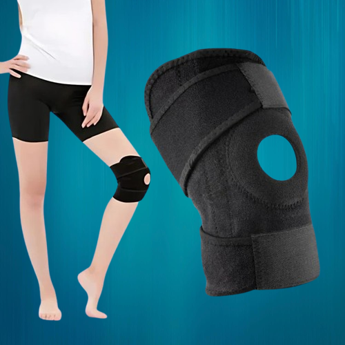 Adjustable Knee Support Brace with Dual Stabilizers and Compression Padding