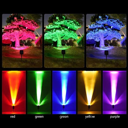 Solar LED Spotlight with Adjustable Zoom Lens and Dual Lighting Modes, IP65 Waterproof